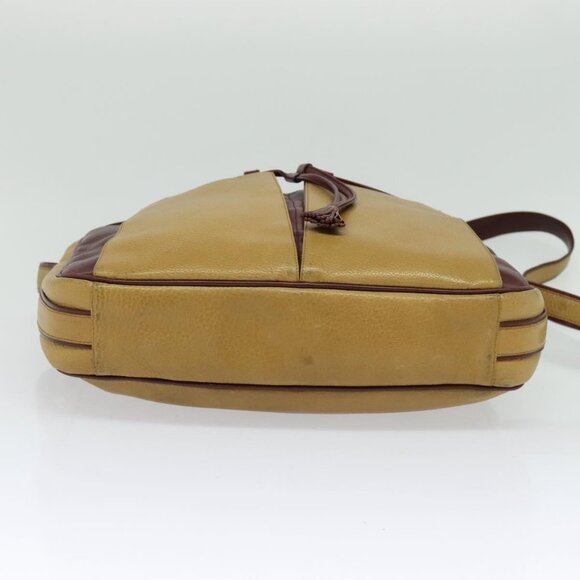 CARTIER Shoulder Bag Leather Yellow Gold Auth bs24418 - Picture 7 of 16